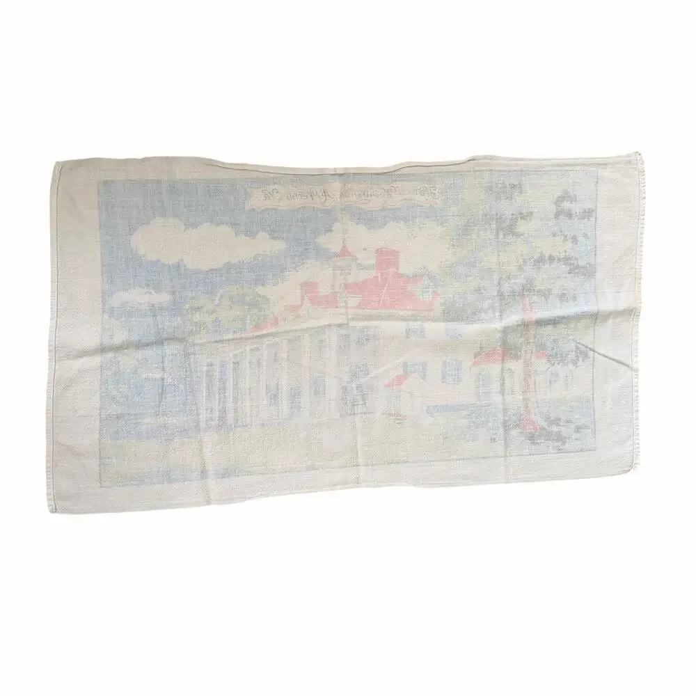 Vintage Kay Dee Linen Washington Mt. Vernon Tea Towel Souvenir